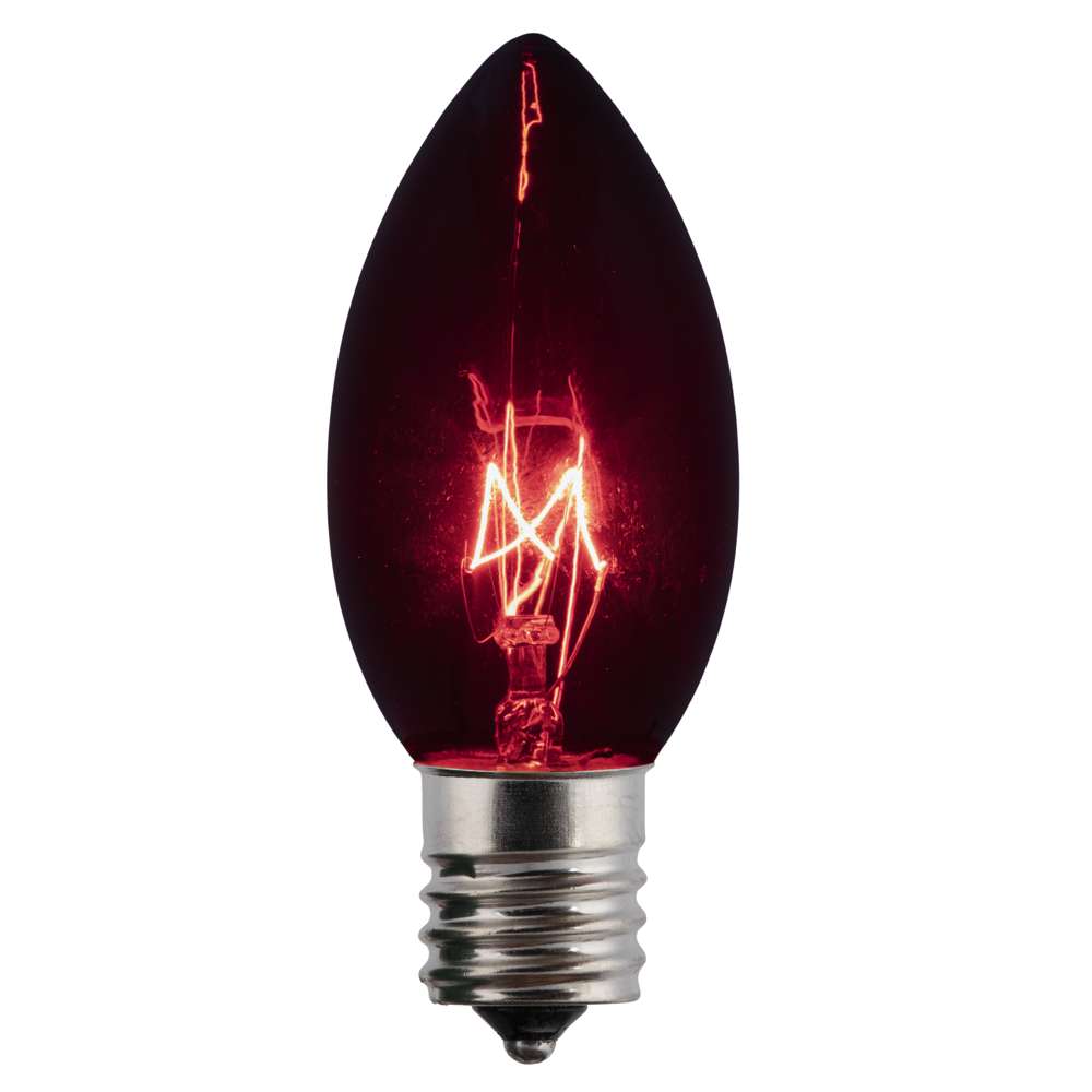 C9 Incandescent Smooth Transparent Triple Spray Bulbs (Retail Box)