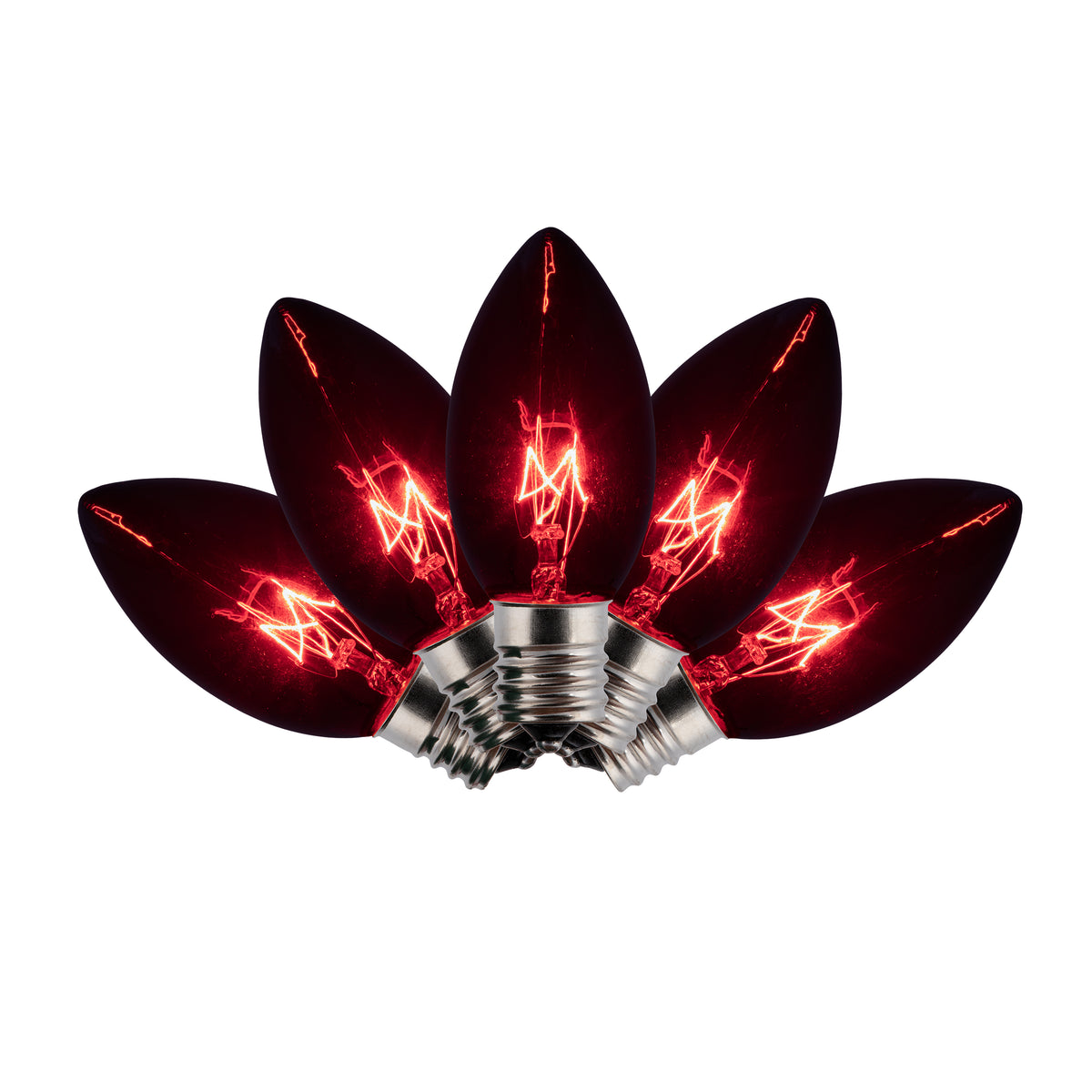 C9 Incandescent Smooth Transparent Triple Spray Bulbs (Retail Box)