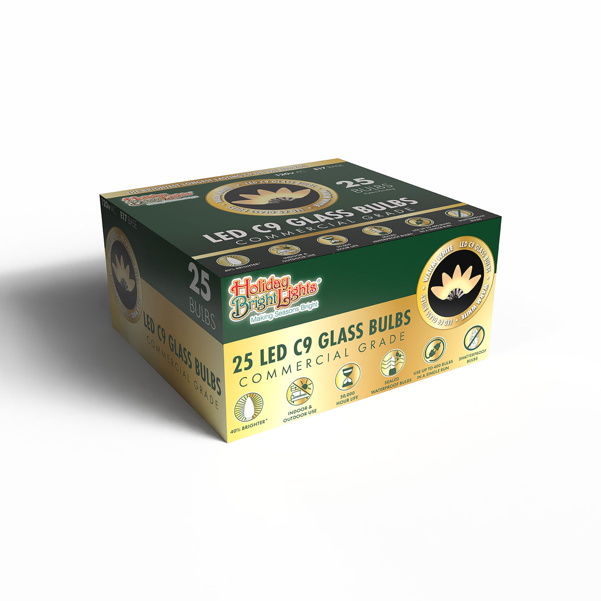LED C9 SMD Smooth Opaque Glass Bulbs (Retail Box)