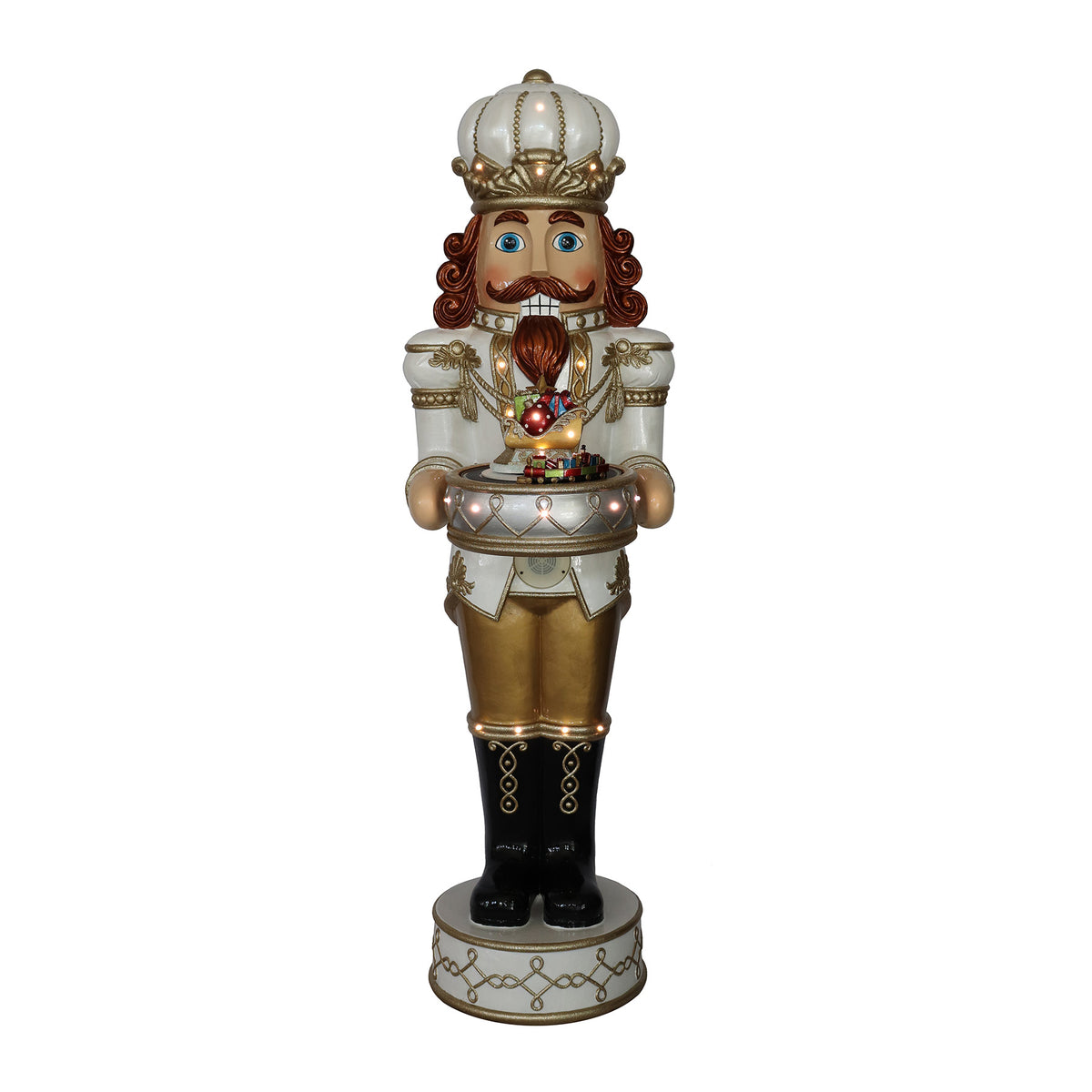 Nutcracker w/ Music Box Resin Statue