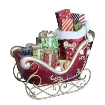 Presents in Sleigh w/ Fiber Optic Lights Resin Statue