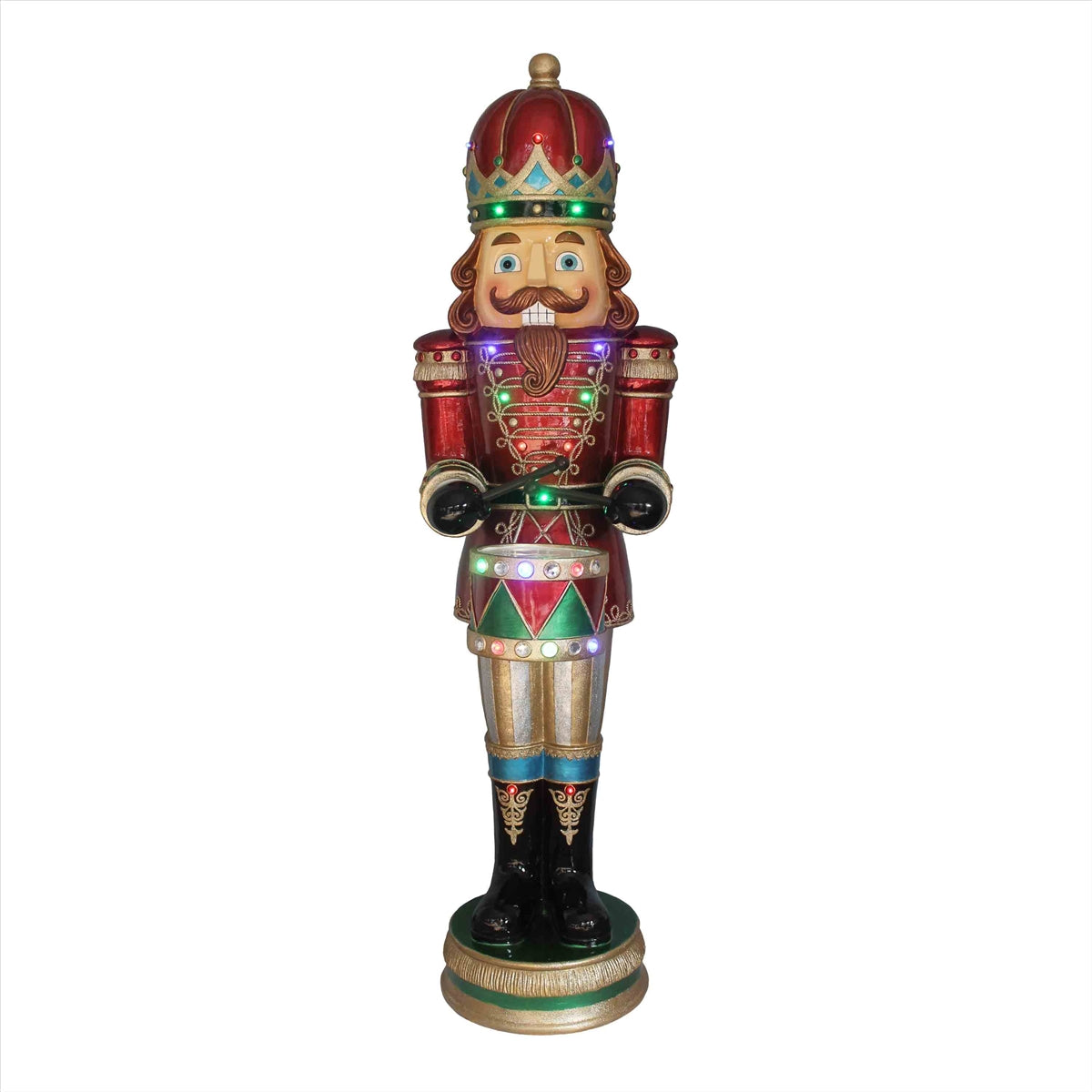 Nutcracker Playing Drum w/ Moving Hands Resin Statue