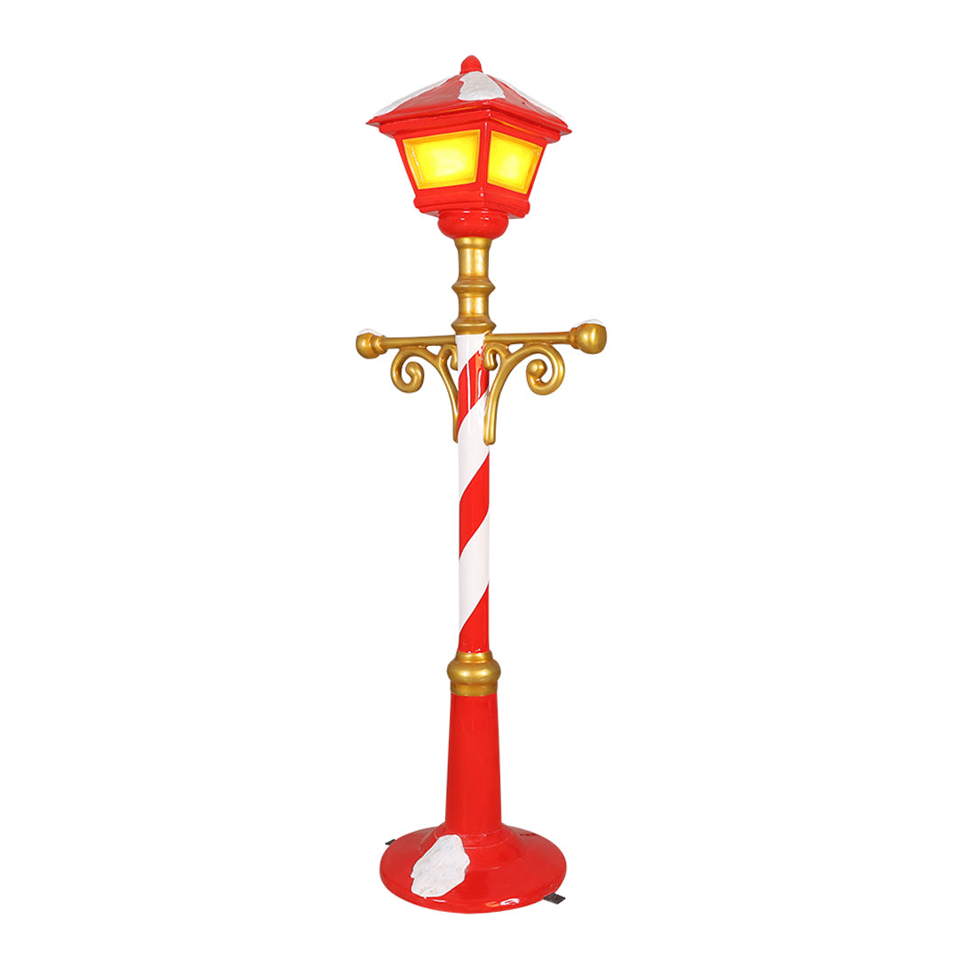 Christmas Lightpost Resin Statue