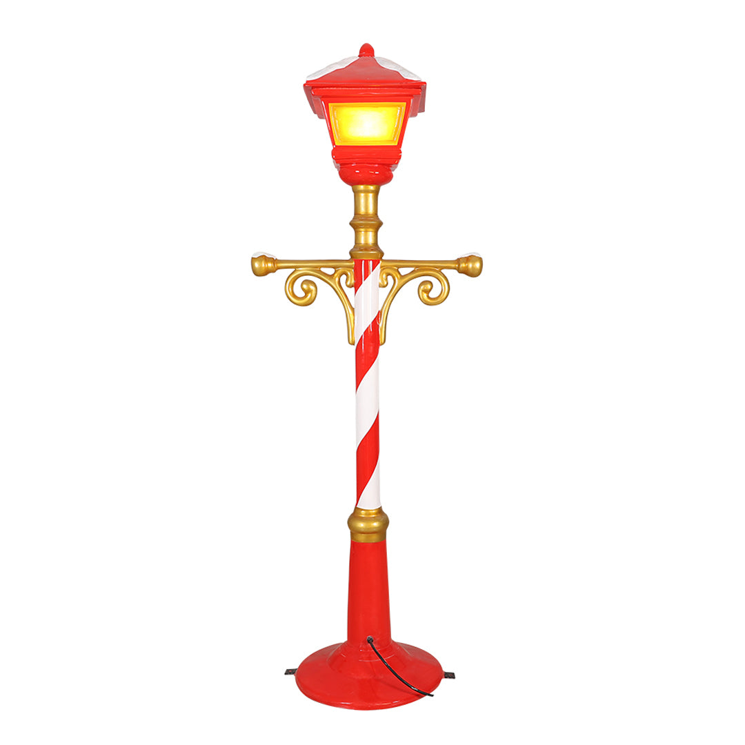 Christmas Lightpost Resin Statue