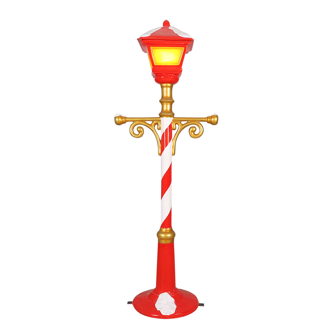 Christmas Lightpost Resin Statue