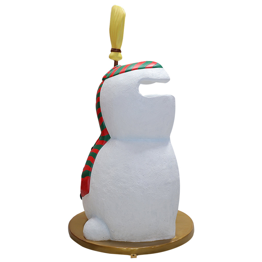 Snowman w/ Broom Resin Statue