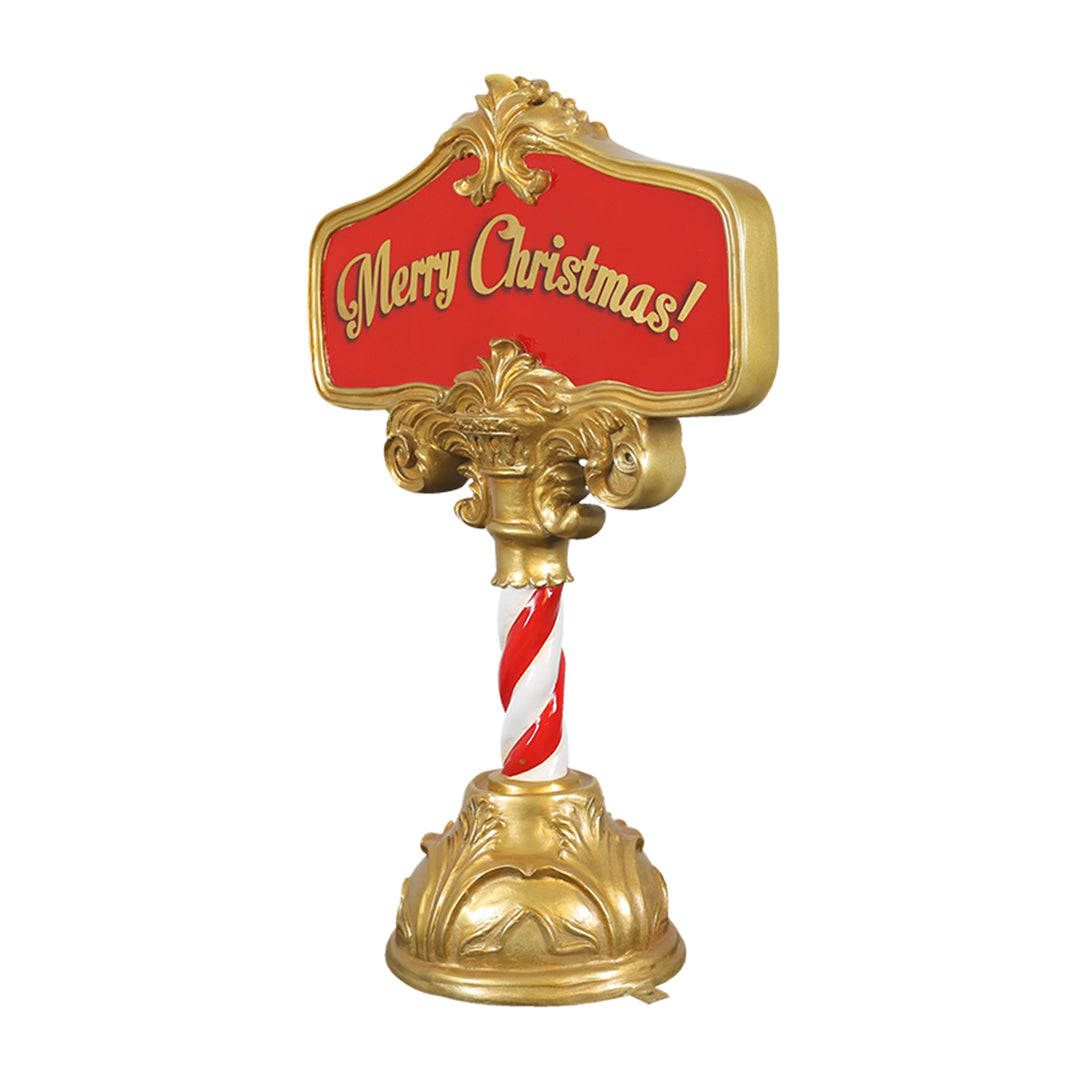 Merry Christmas Sign Resin Statue