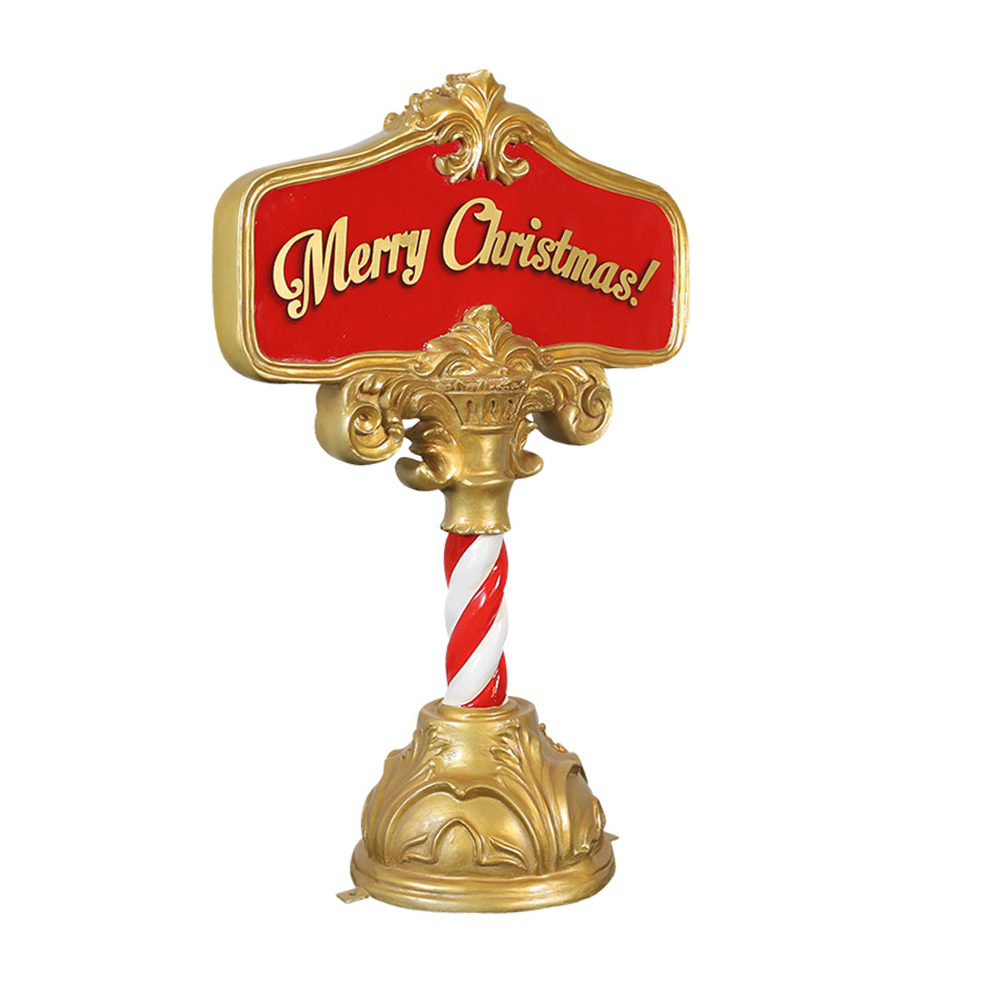 Merry Christmas Sign Resin Statue