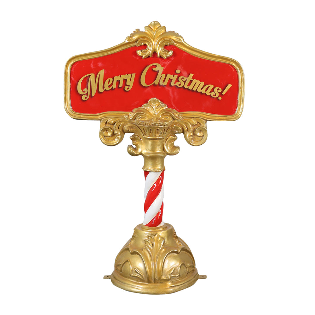 Merry Christmas Sign Resin Statue
