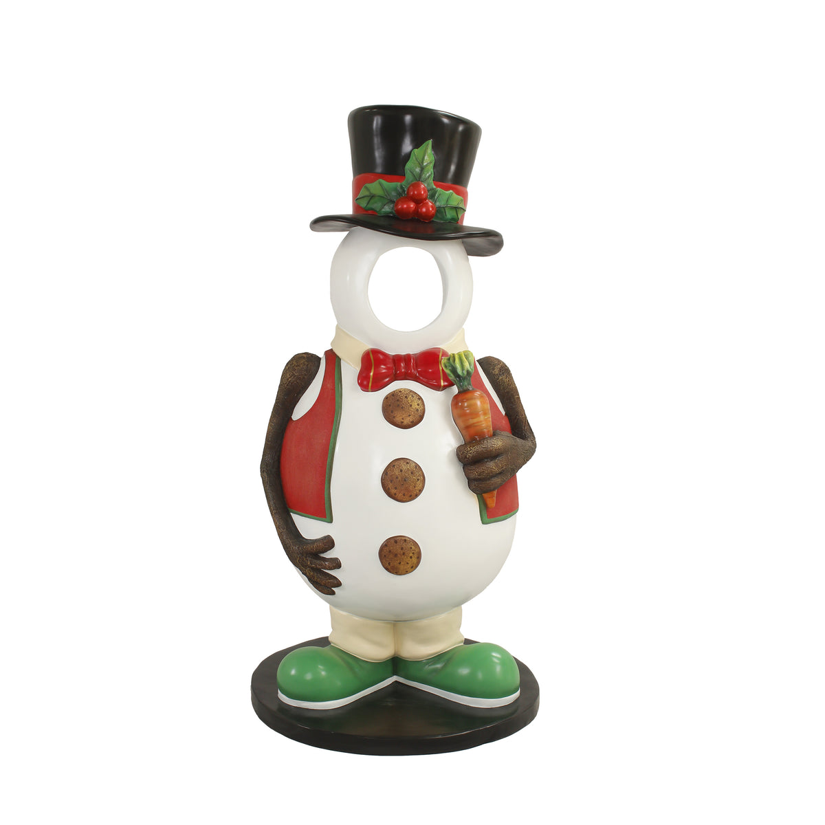 Snowman w/ Hat Resin Statue