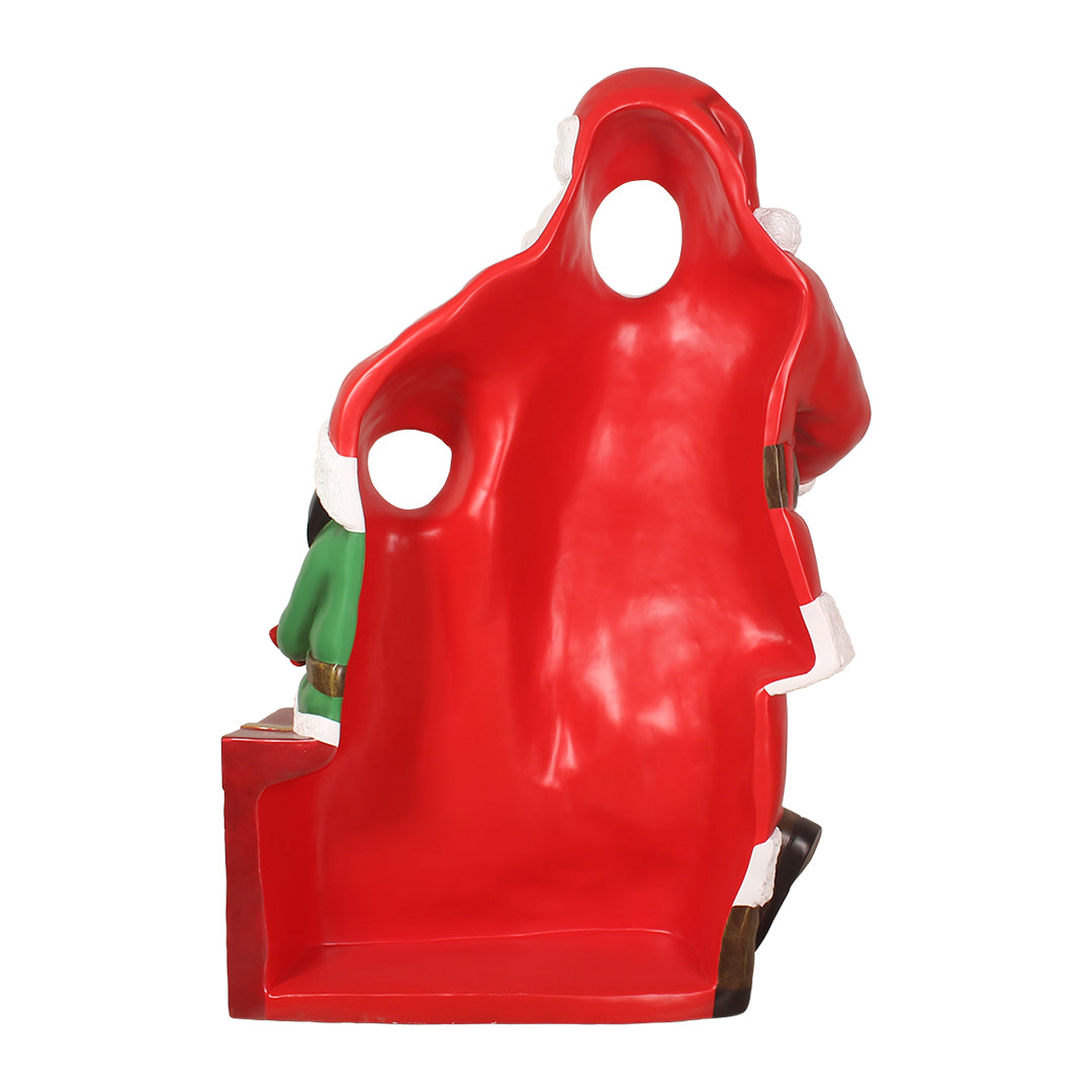 Santa w/ Elf Photo Prop Resin Statue
