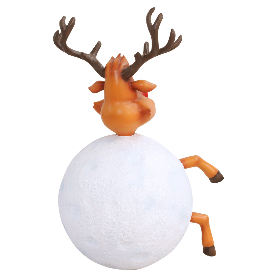 Reindeer in Snowball Resin Statue
