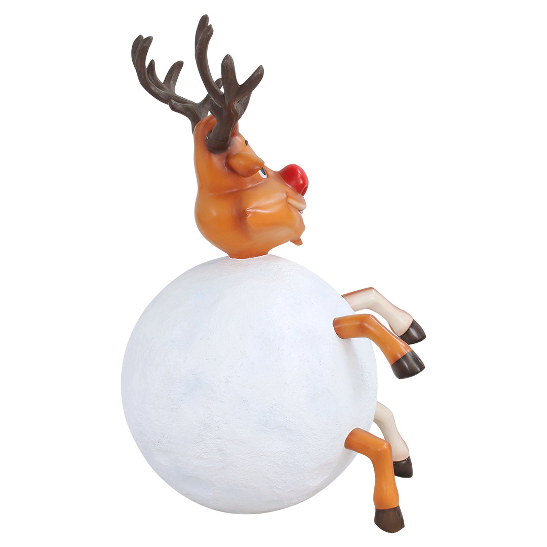 Reindeer in Snowball Resin Statue