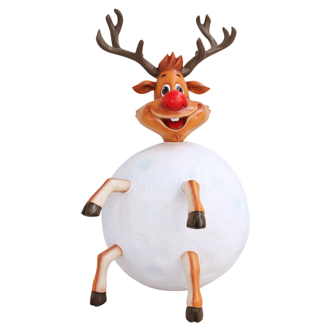 Reindeer in Snowball Resin Statue