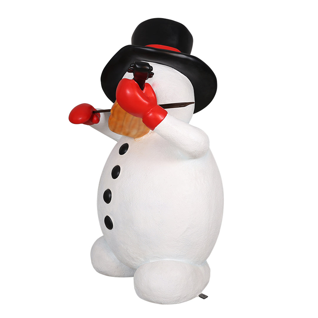 Snowman w/ Violin Resin Statue
