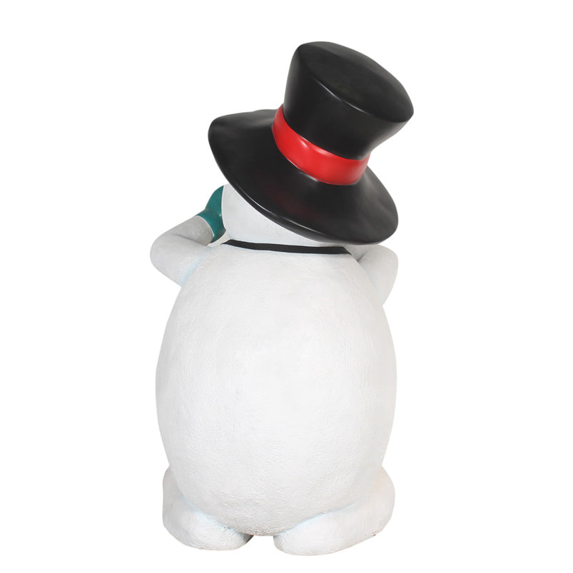 Snowman w/ Drum Resin Statue