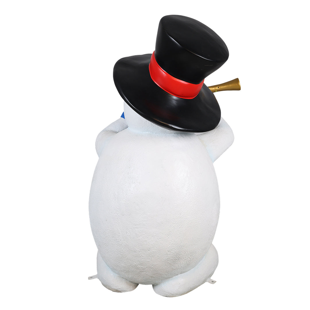 Snowman w/ Flute Resin Statue