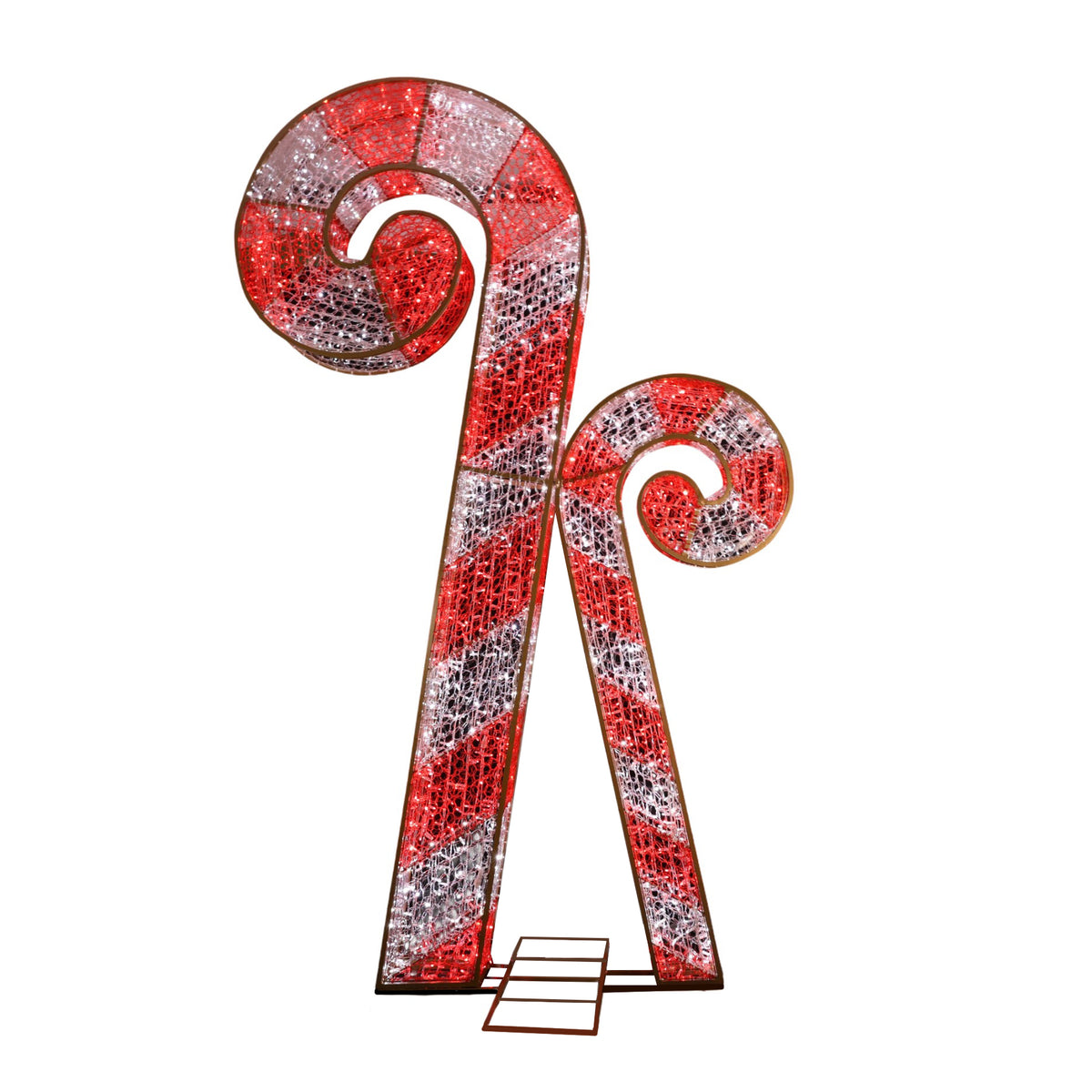 Candy Cane Criss Cross Wire Frame Decor