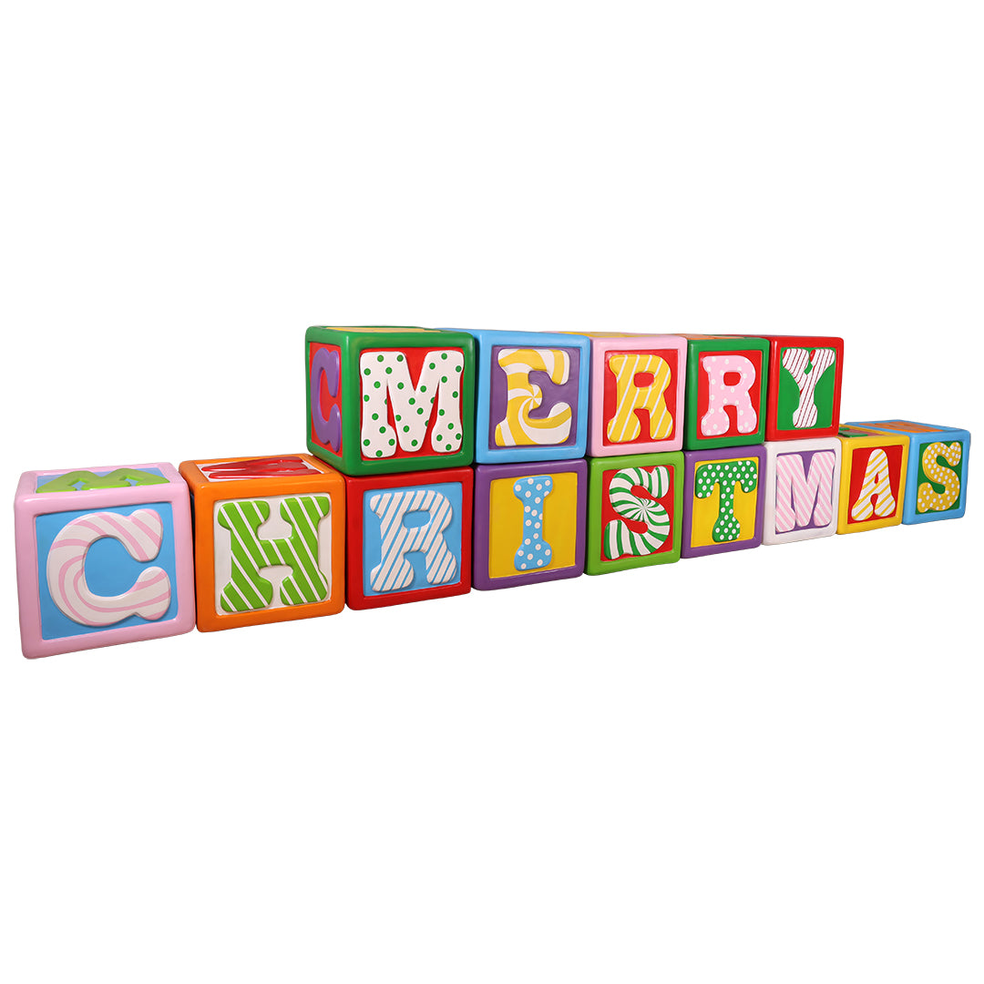 Merry Christmas Letter Block Resin Statue