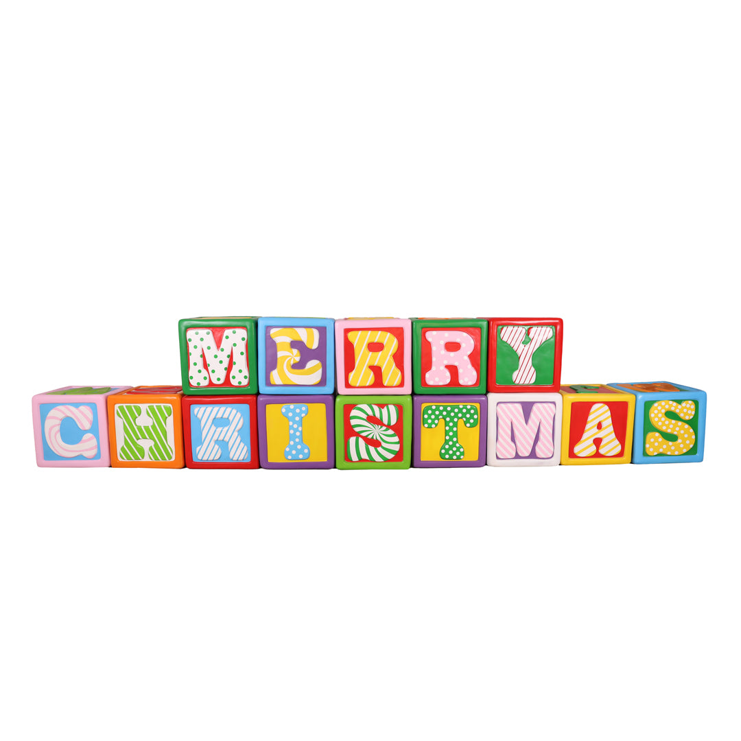 Merry Christmas Letter Block Resin Statue