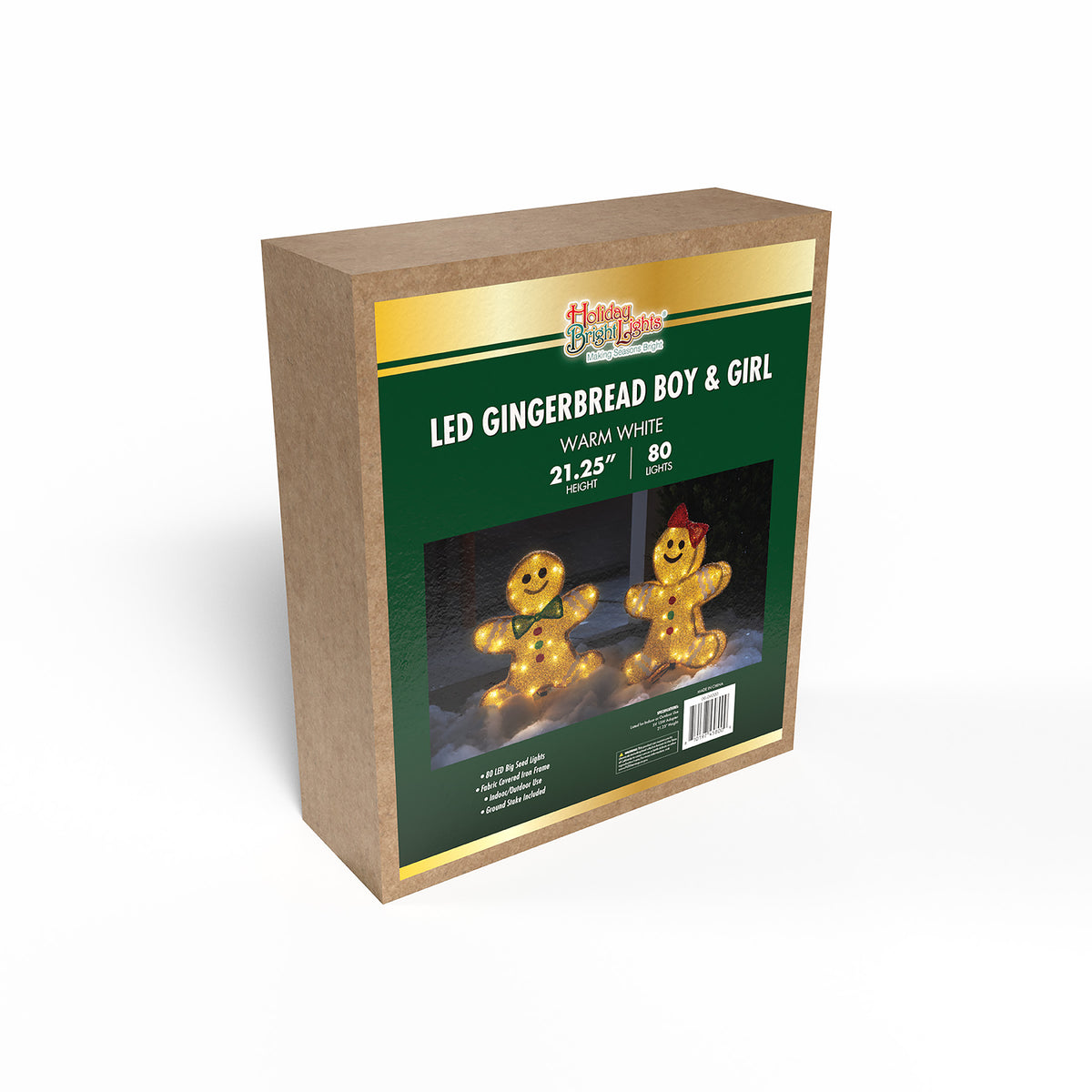 20" Gingerbread Boy & Girl Walkway Lights (Retail Box)