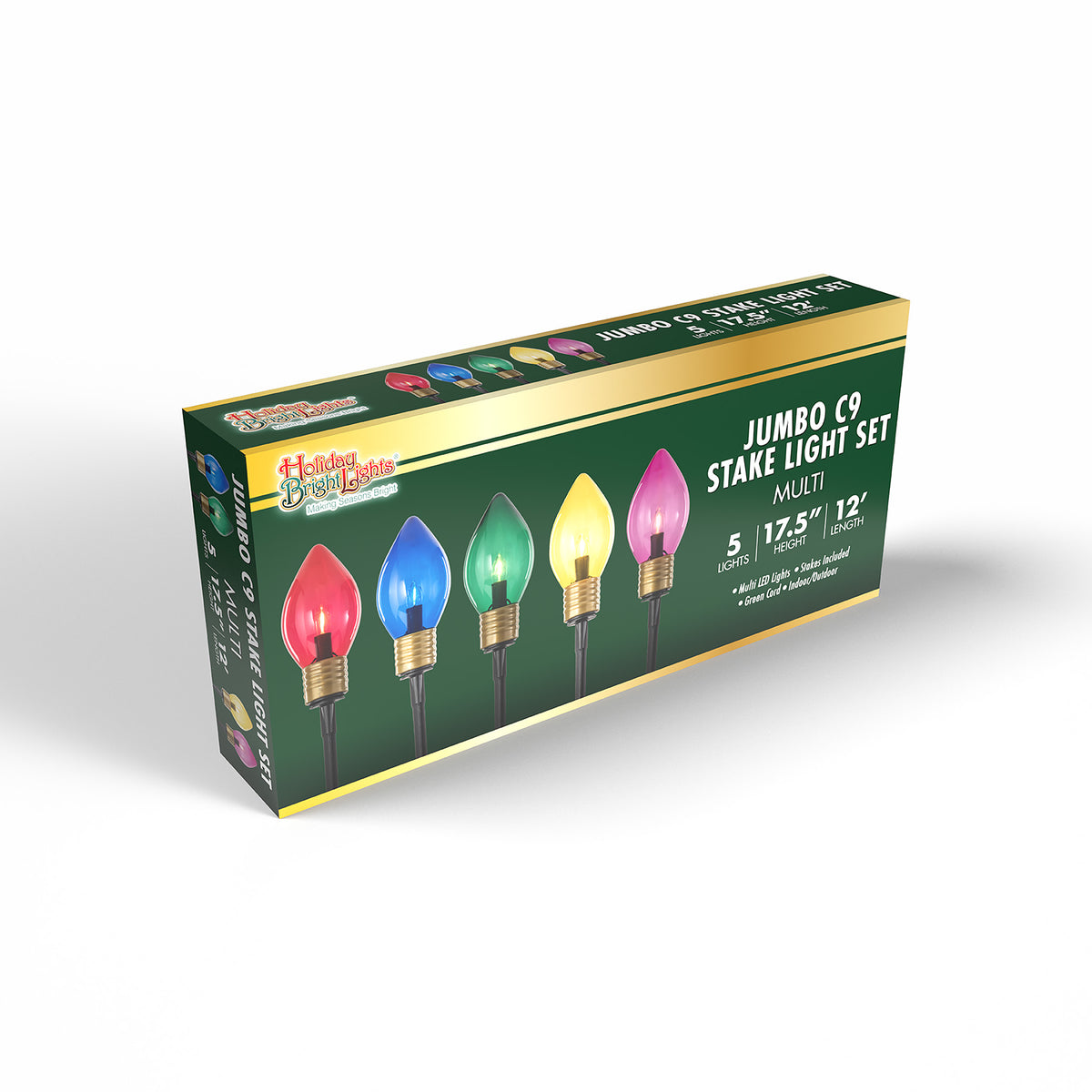 9" Christmas Bulb Walkway Stakes (Retail Box)