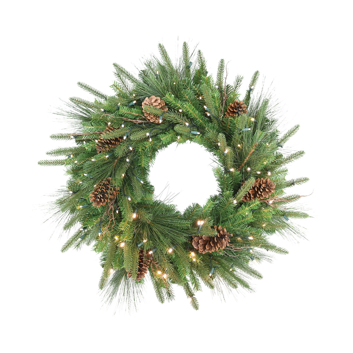 Mixed Evergreen Pine Wreaths (Plug-In)
