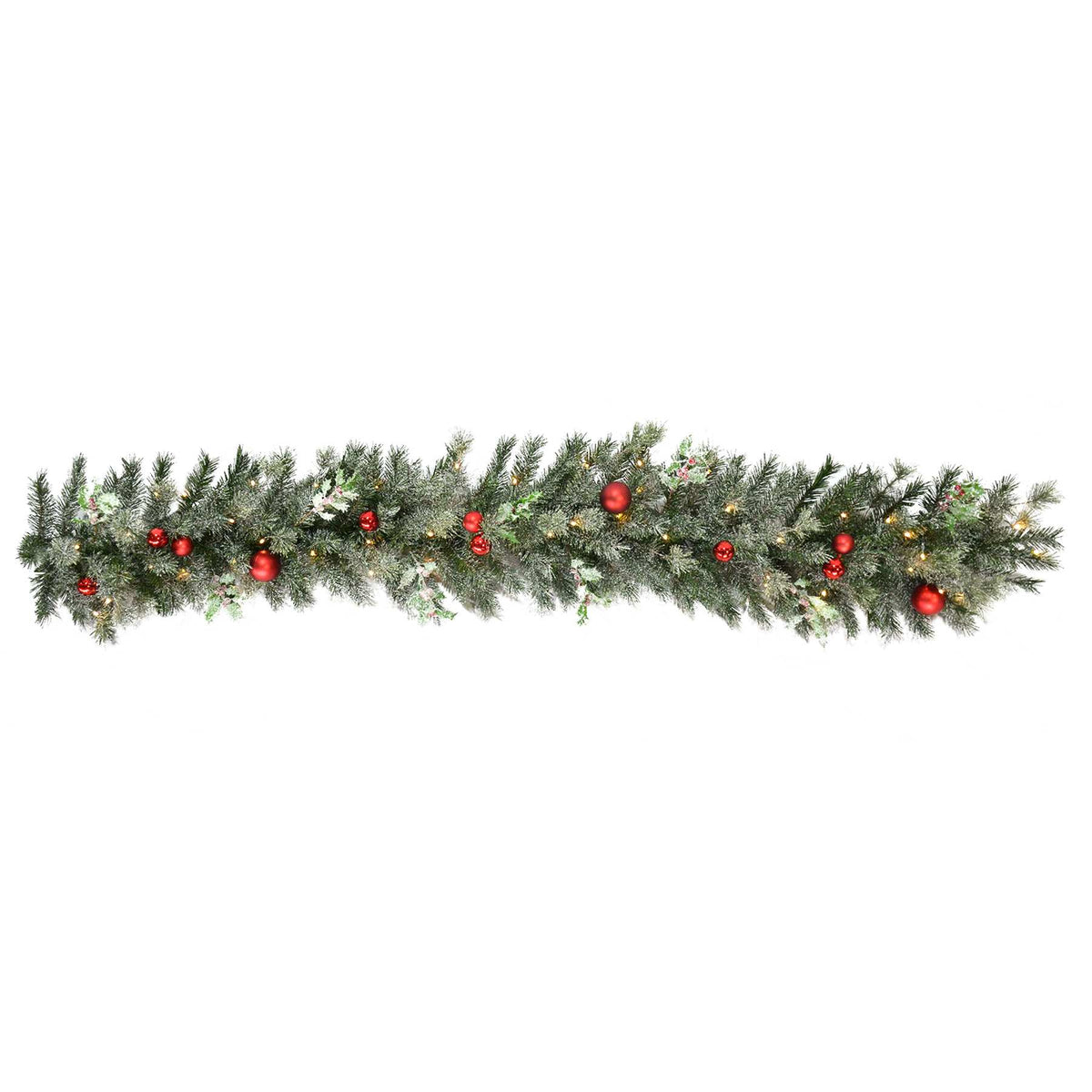 Holly & Berry Dusty Pine Garlands (Battery Operated)