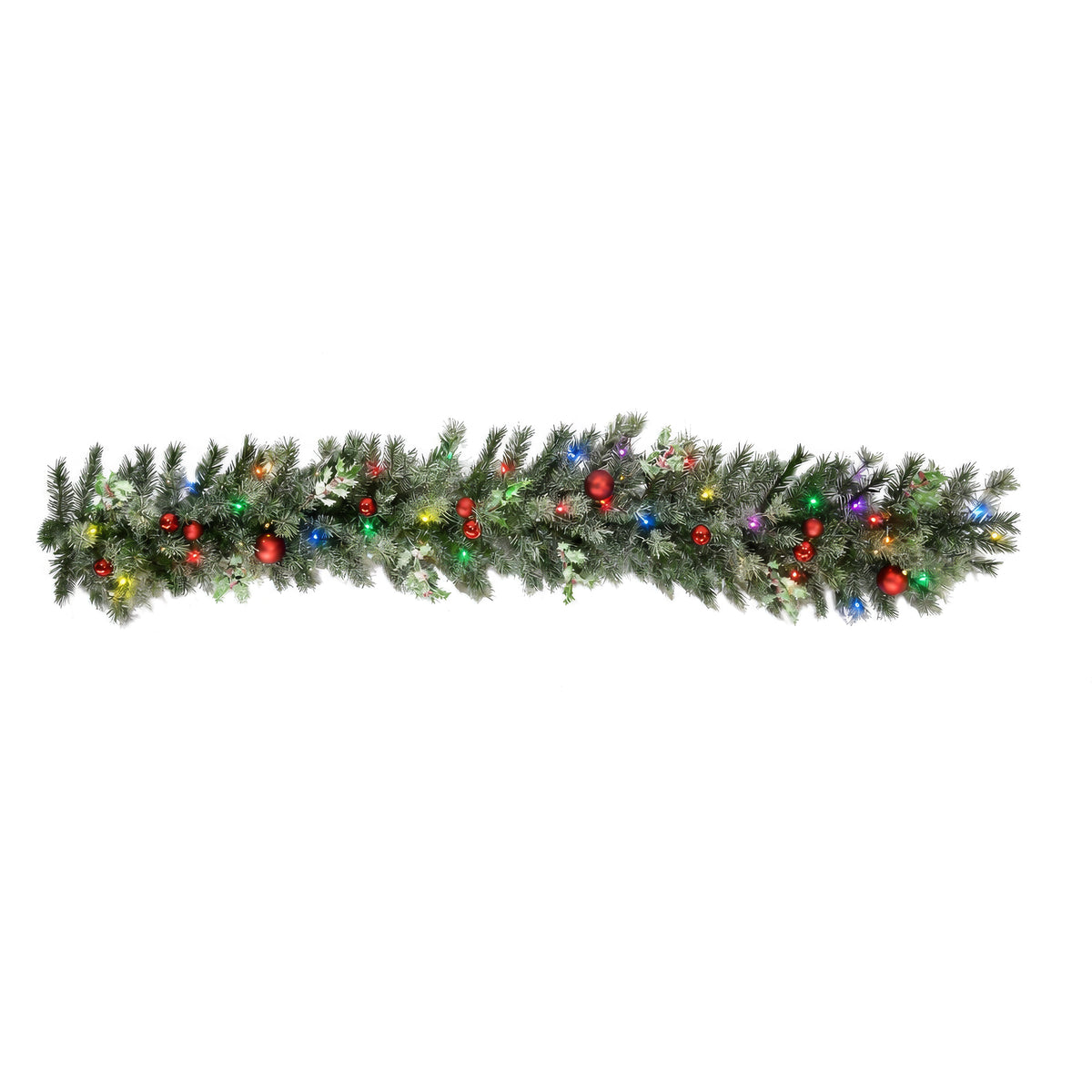 Holly & Berry Dusty Pine Garlands (Battery Operated)