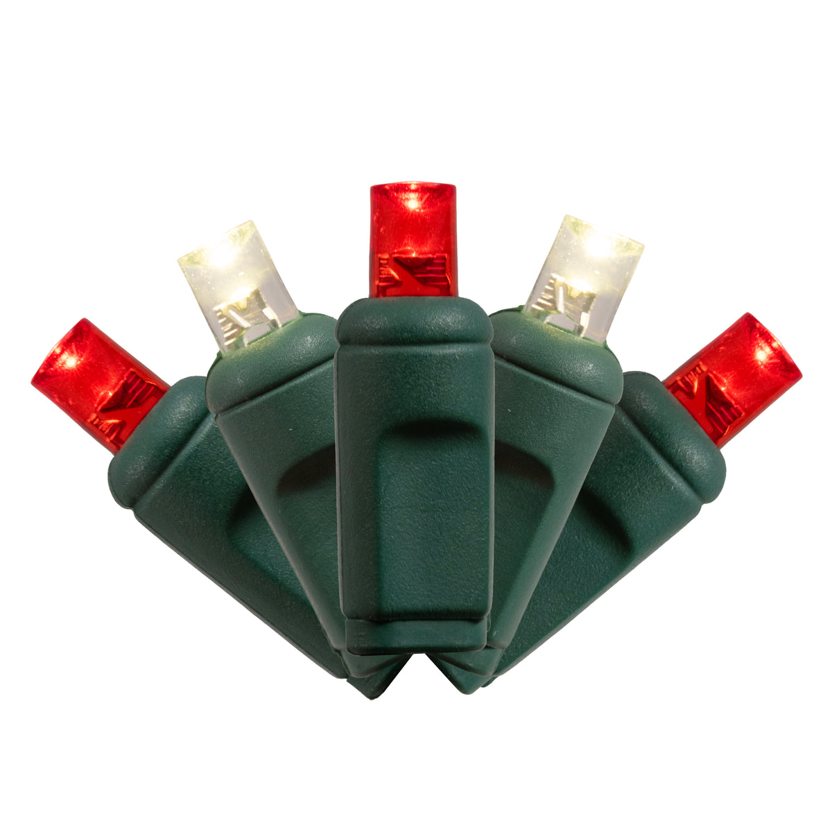5MM Concave 50L Lights - 6" Spacing - Green Cord (Balled)