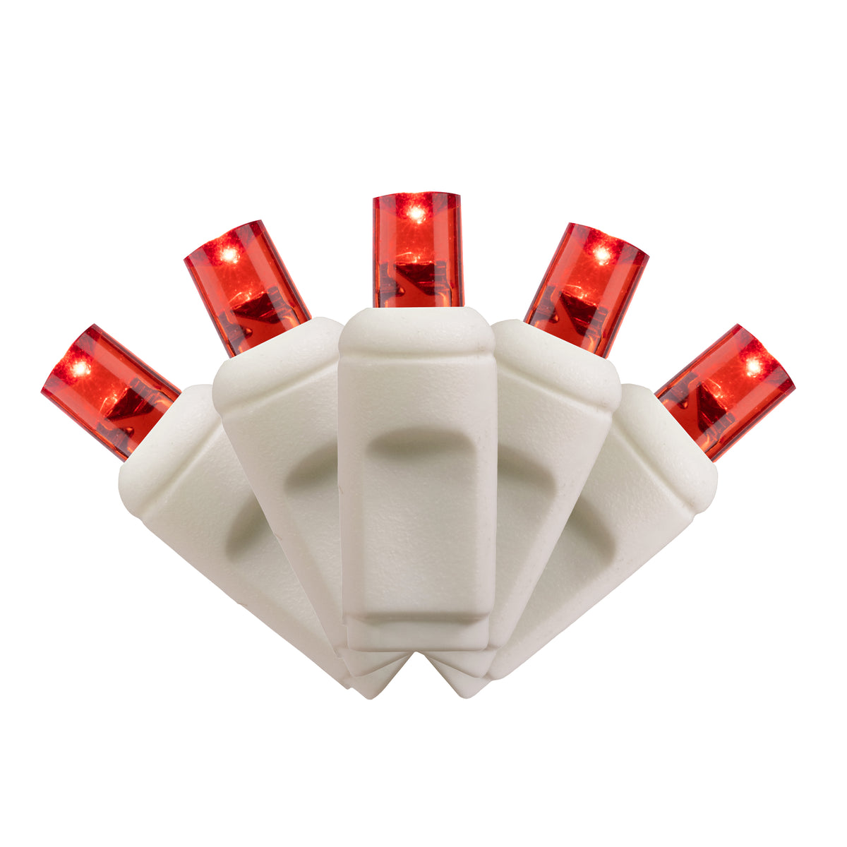 5MM Concave 10L Lights - 2.5" Spacing - White Cord (Polybag)