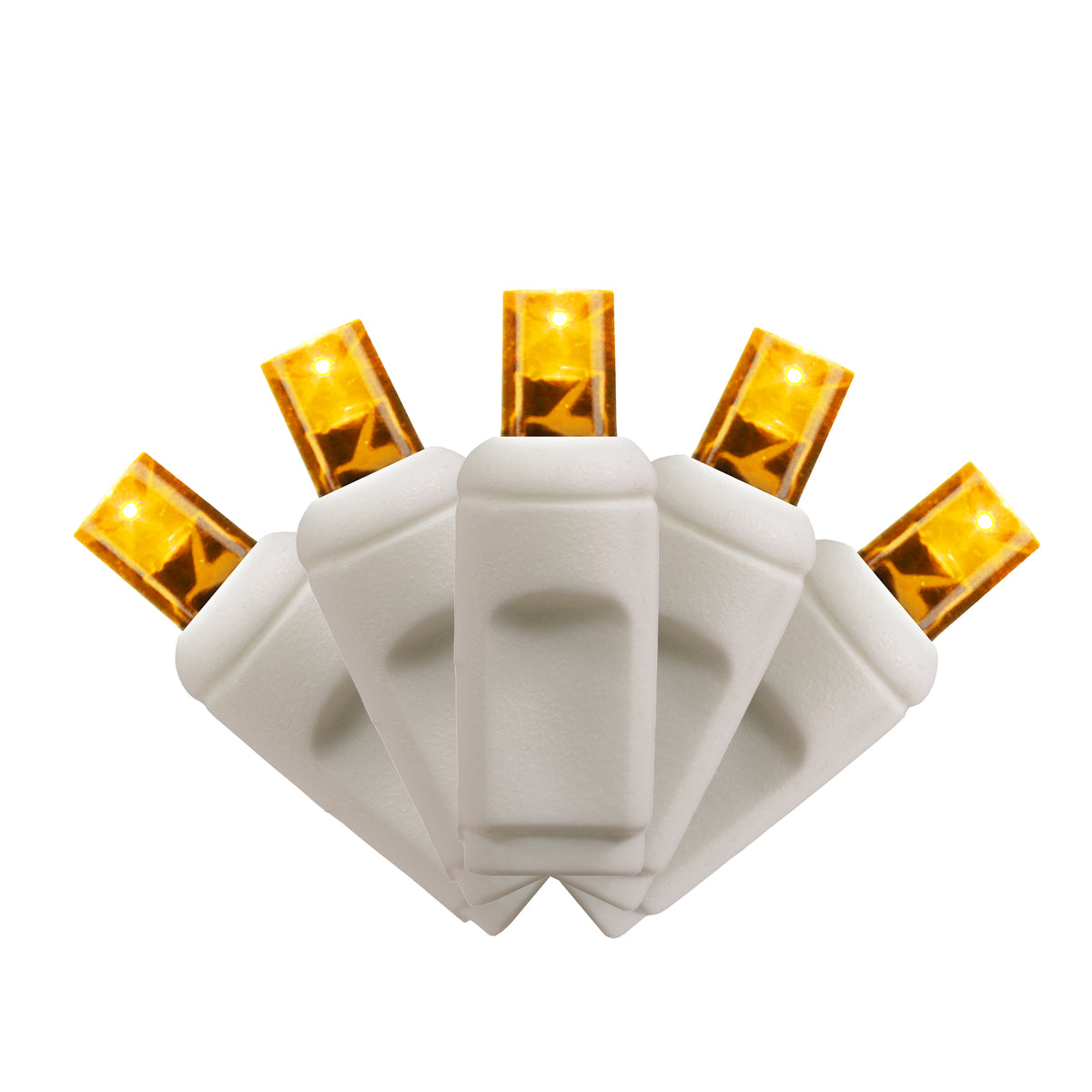 5MM Concave 10L Lights - 2.5" Spacing - White Cord (Polybag)