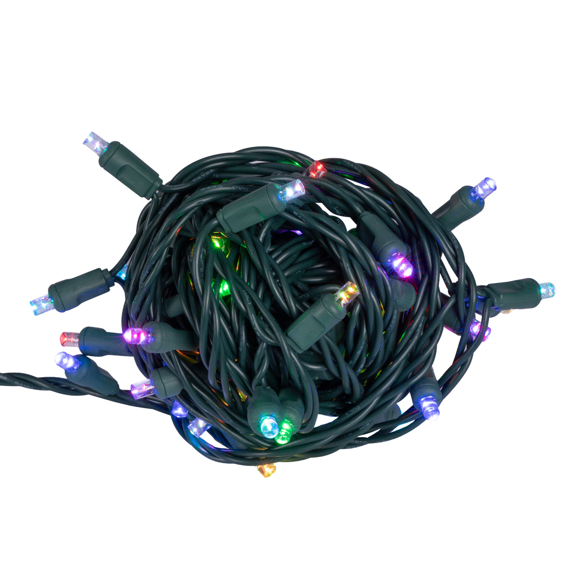 5MM Concave 50L Lights - 6" Spacing - Green Cord (Balled)
