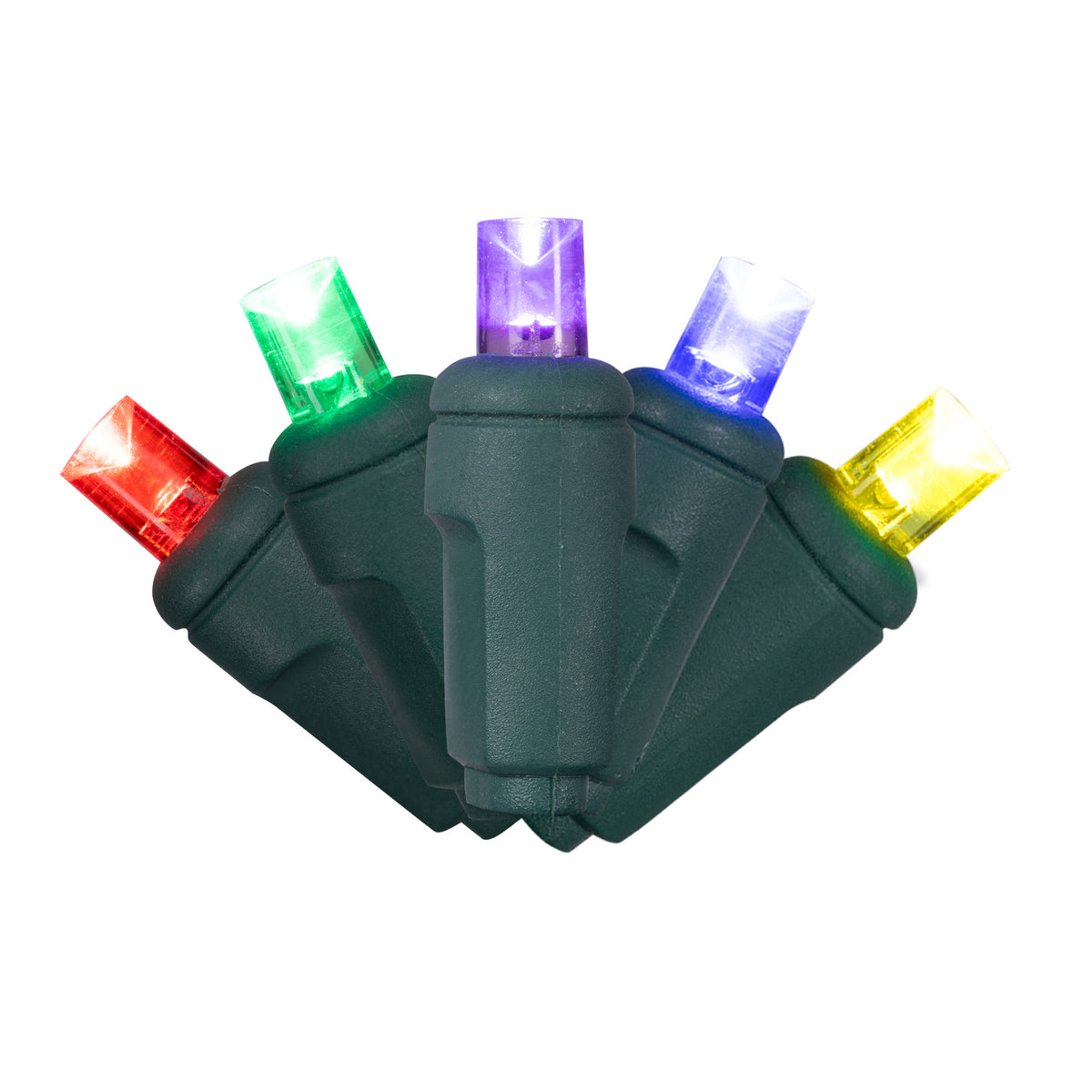 5MM Concave 50L Lights - 6" Spacing - Green Cord (Polybag)
