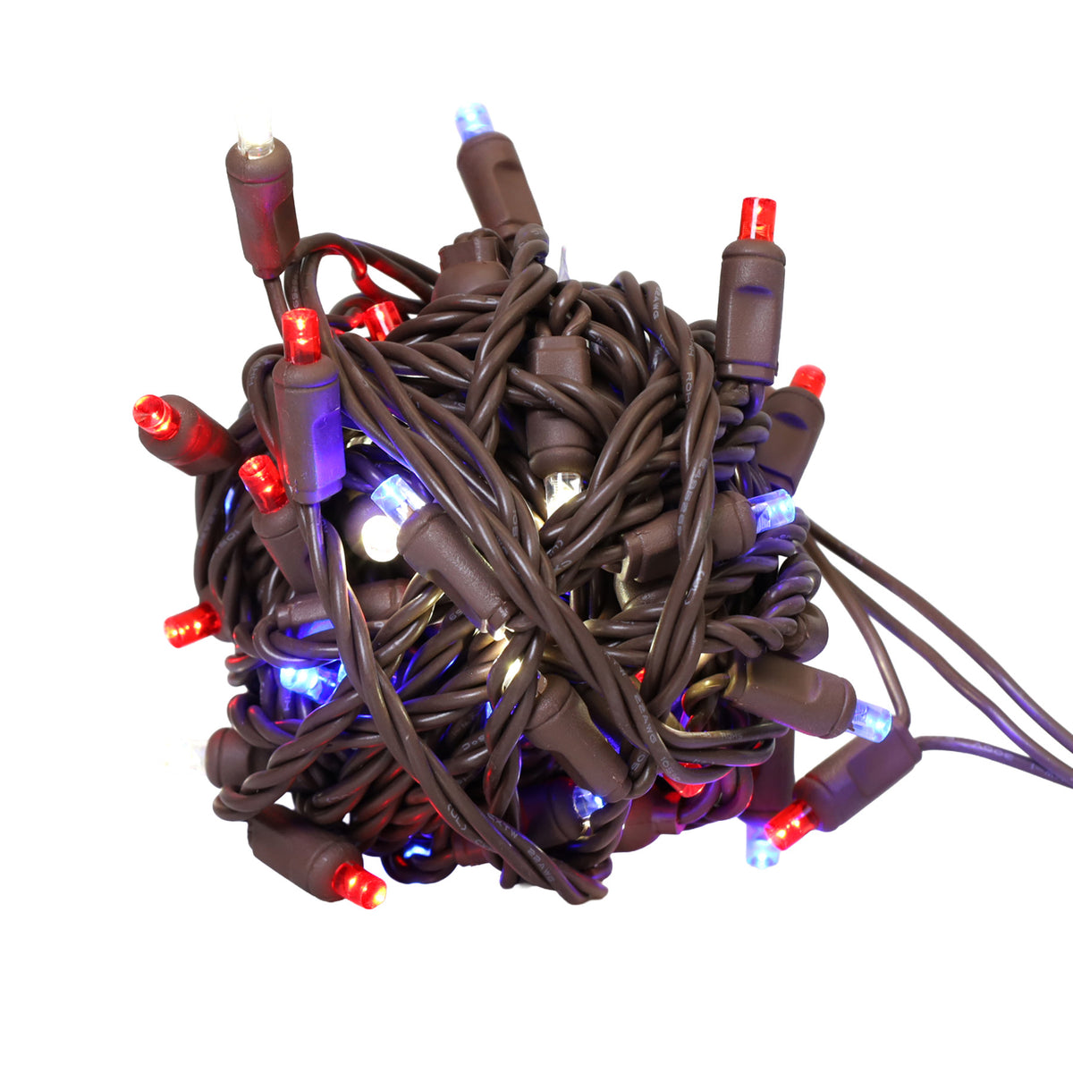 5MM Concave 50L Lights - 6" Spacing - Brown Cord (Balled)