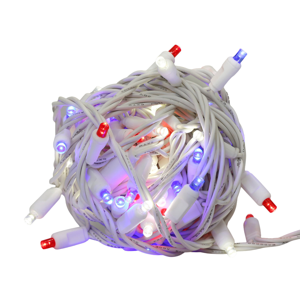 5MM Concave 50L Lights - 6" Spacing - White Cord (Balled)