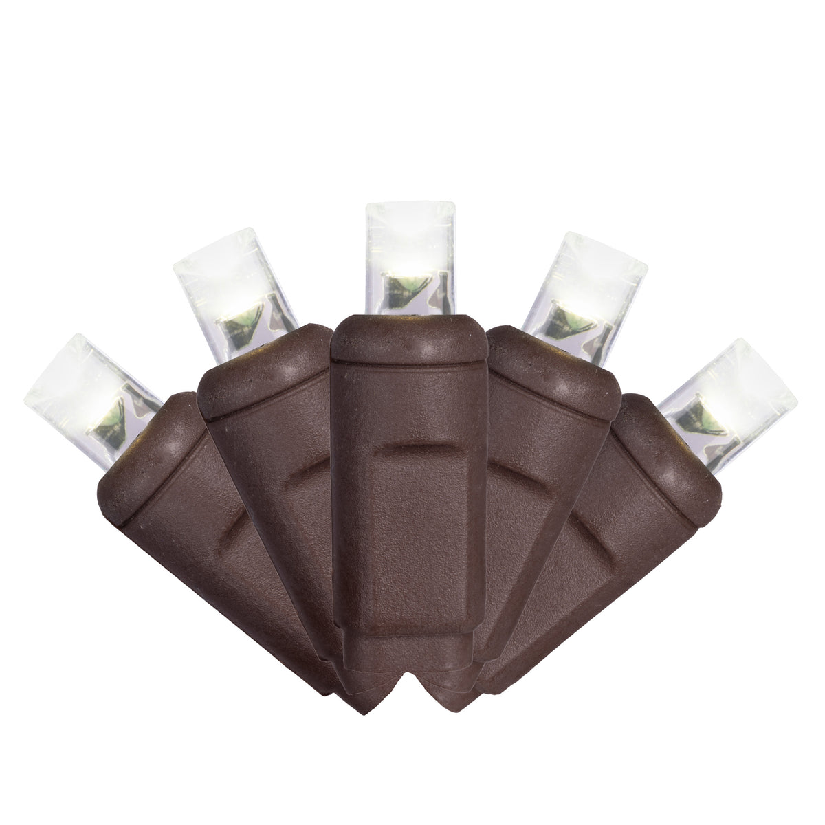 5MM Concave 50L Lights - 6" Spacing - Brown Cord (Balled)