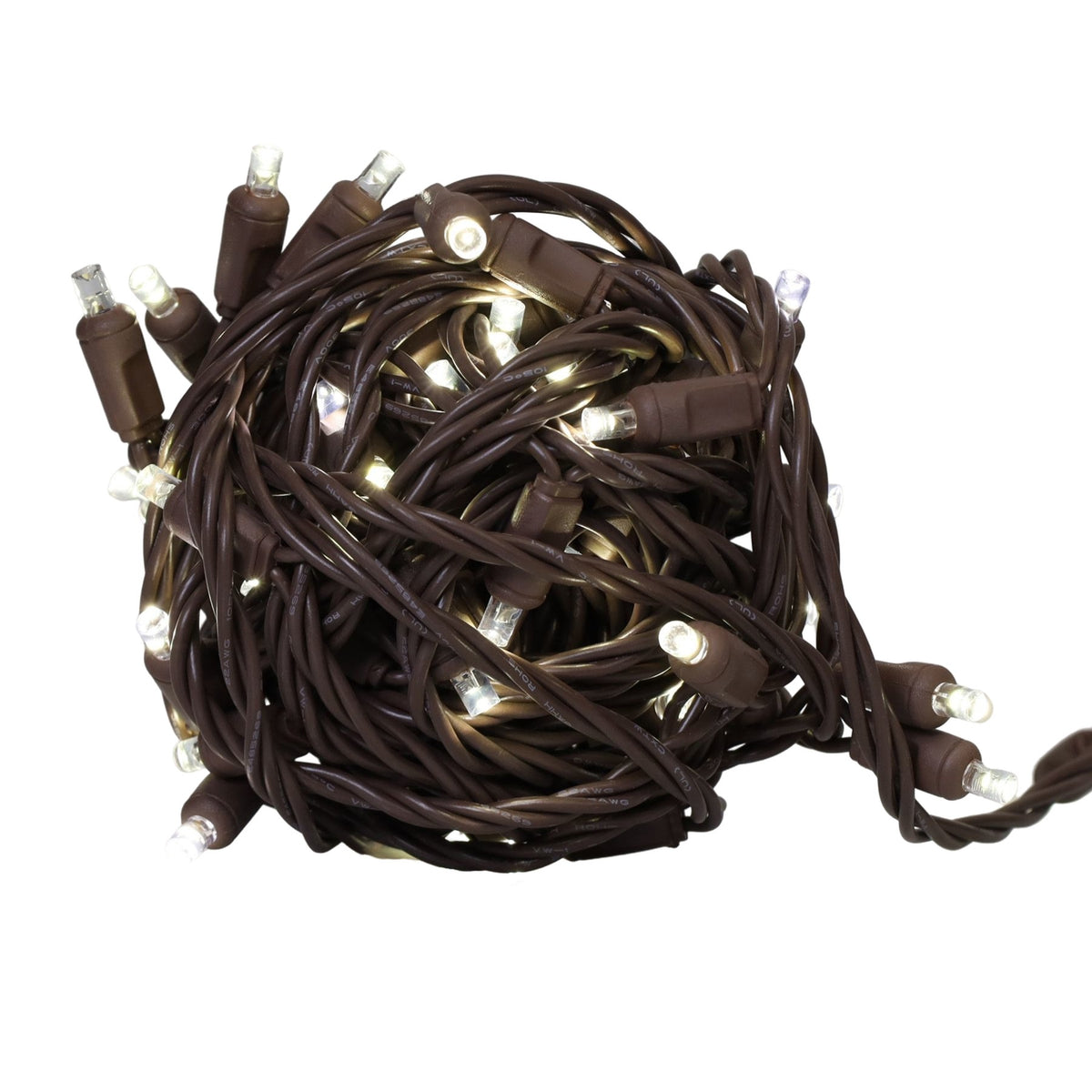 5MM Concave 50L Lights - 6" Spacing - Brown Cord (Balled)