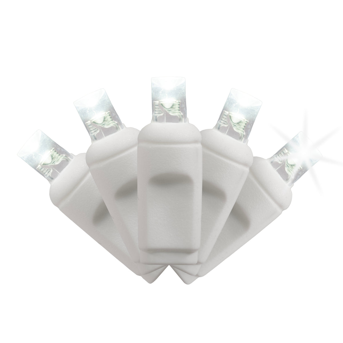 5MM Concave 50L Lights - 6" Spacing - White Cord (Balled)