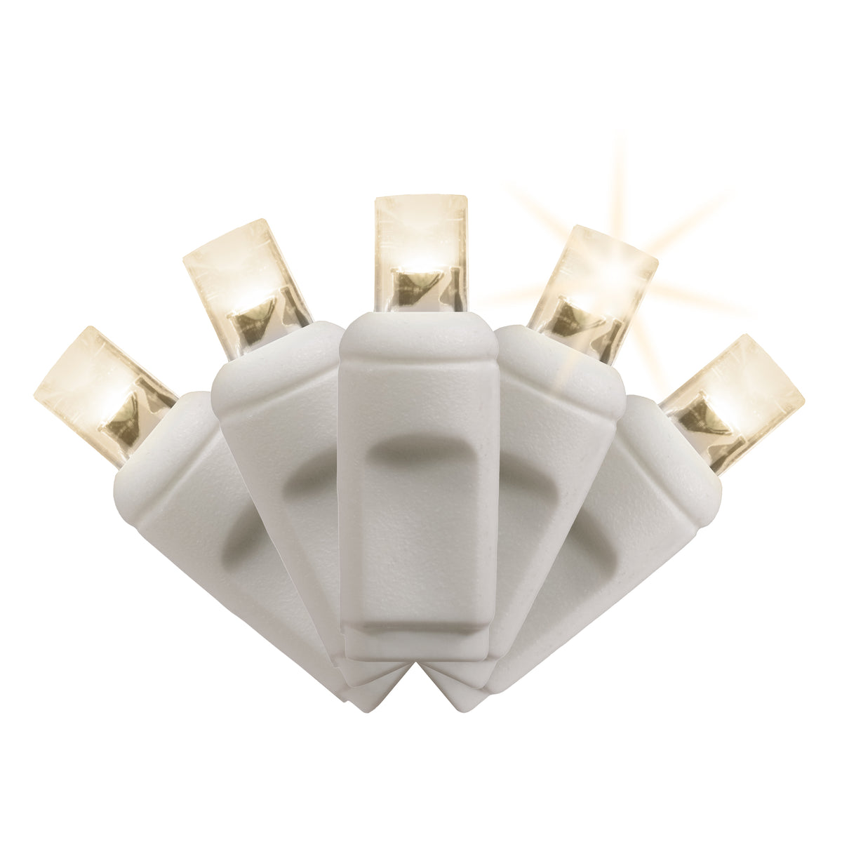 5MM Concave 50L Lights - 6" Spacing - White Cord (Balled)