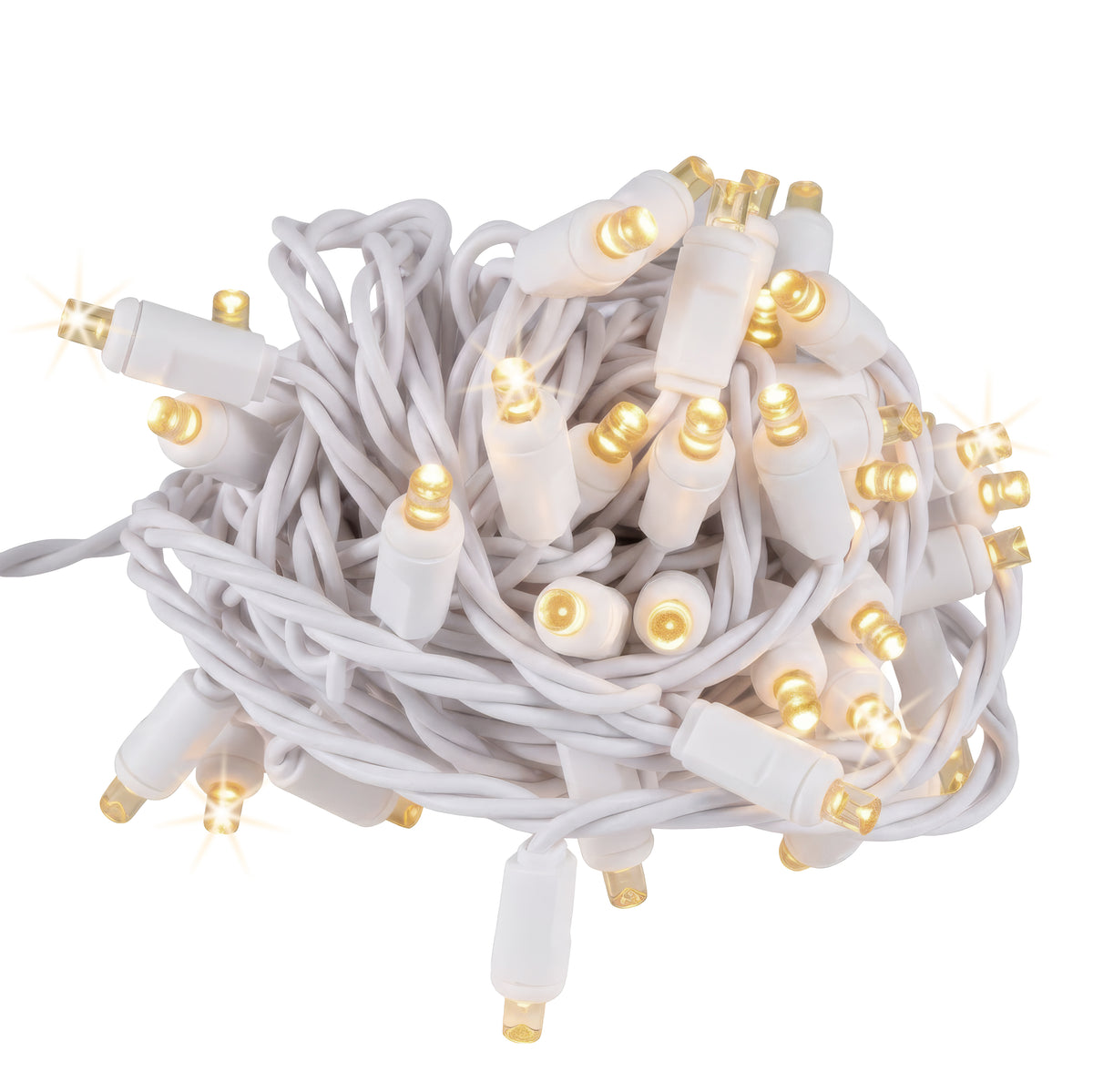 5MM Concave 50L Lights - 6" Spacing - White Cord (Balled)