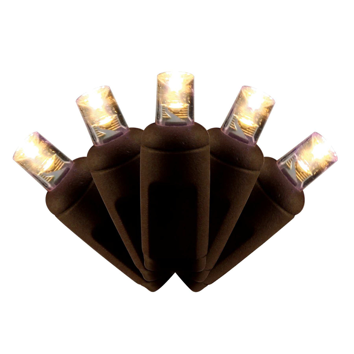 5MM Concave 50L Lights - 6" Spacing - Brown Cord (Balled)