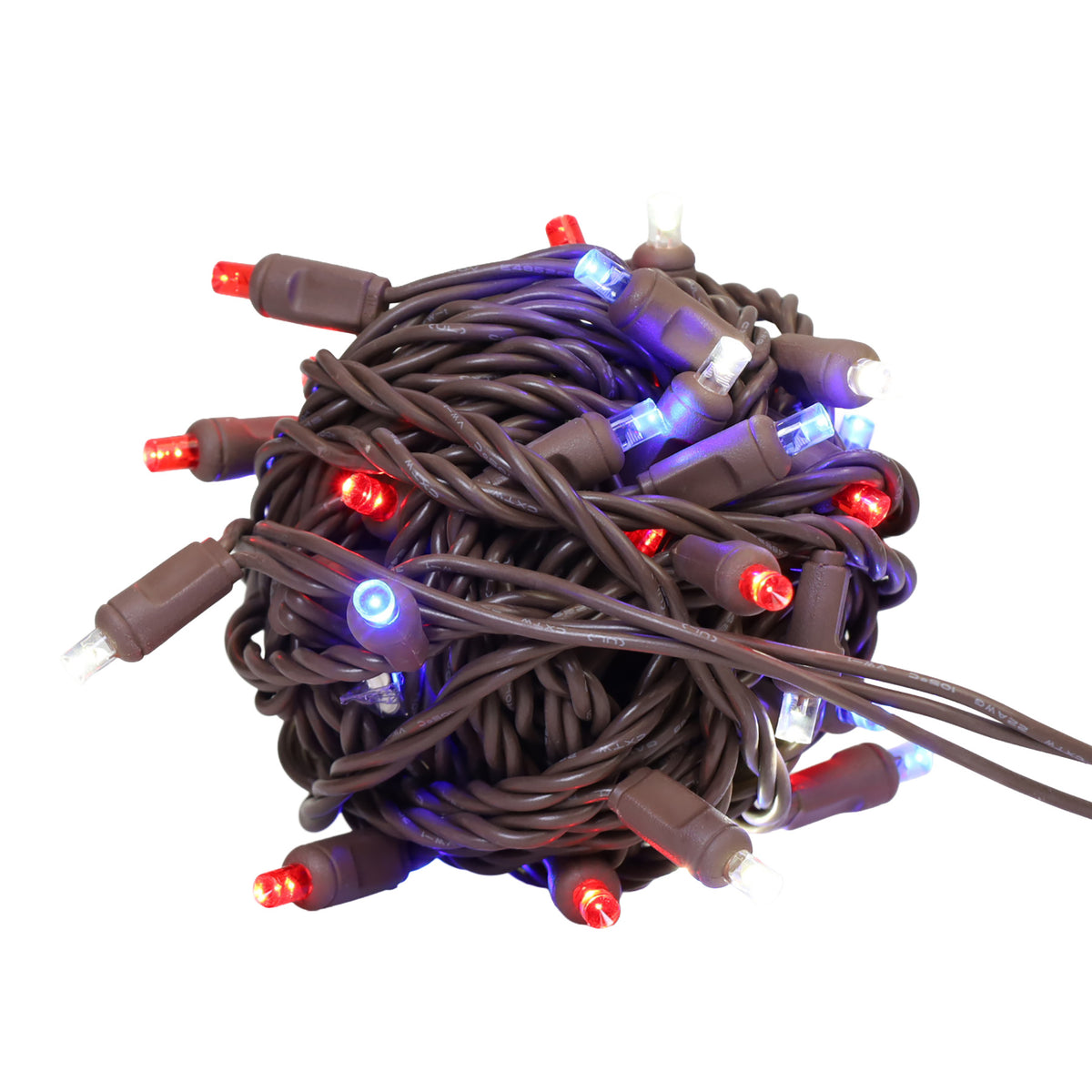 5MM Concave 70L Lights - 4" Spacing - Brown Cord (Balled)
