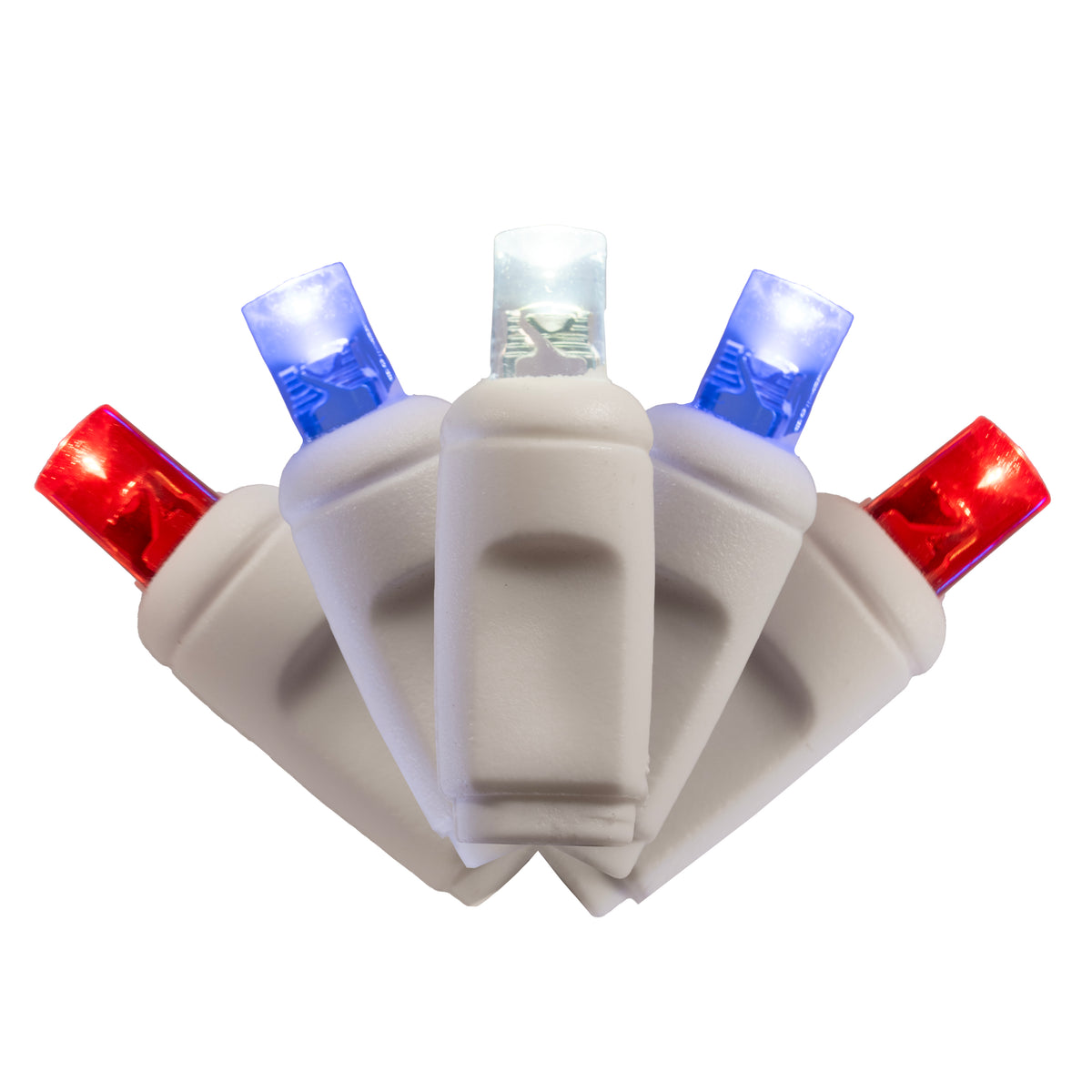 5MM Concave 70L Lights - 4" Spacing - White Cord (Balled)