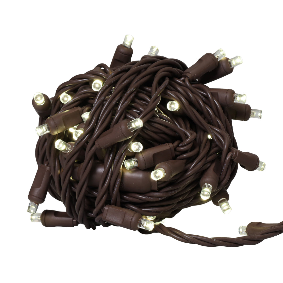 5MM Concave 70L Lights - 4" Spacing - Brown Cord (Balled)