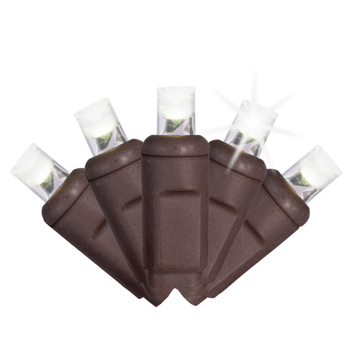 5MM Concave 70L Lights - 4" Spacing - Brown Cord (Balled)