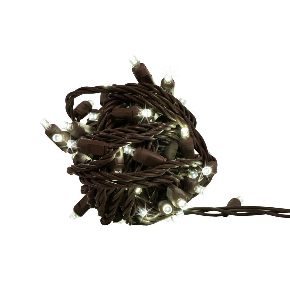 5MM Concave 70L Lights - 4" Spacing - Brown Cord (Balled)