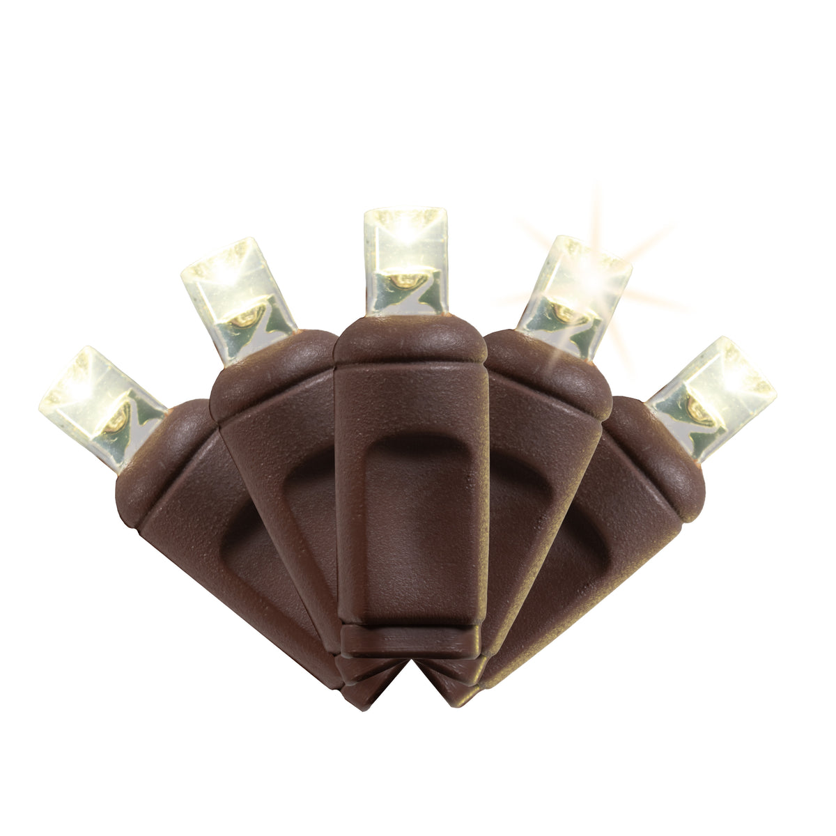 5MM Concave 70L Lights - 4" Spacing - Brown Cord (Balled)