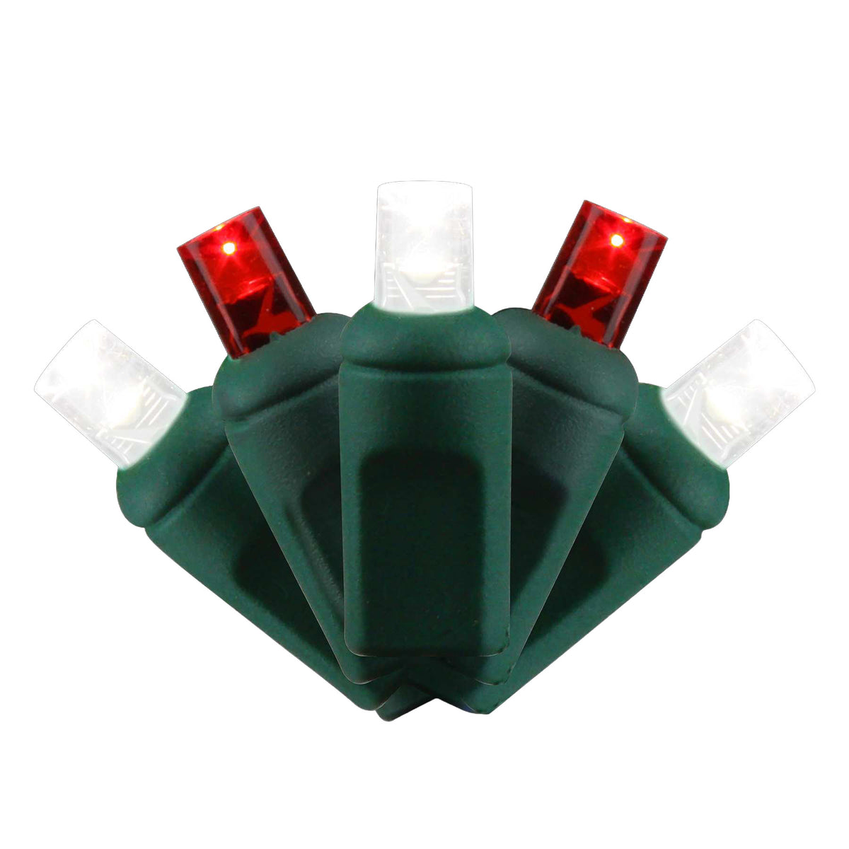 5MM Concave 50L Lights - 4" Spacing - Green Cord (Retail Box)