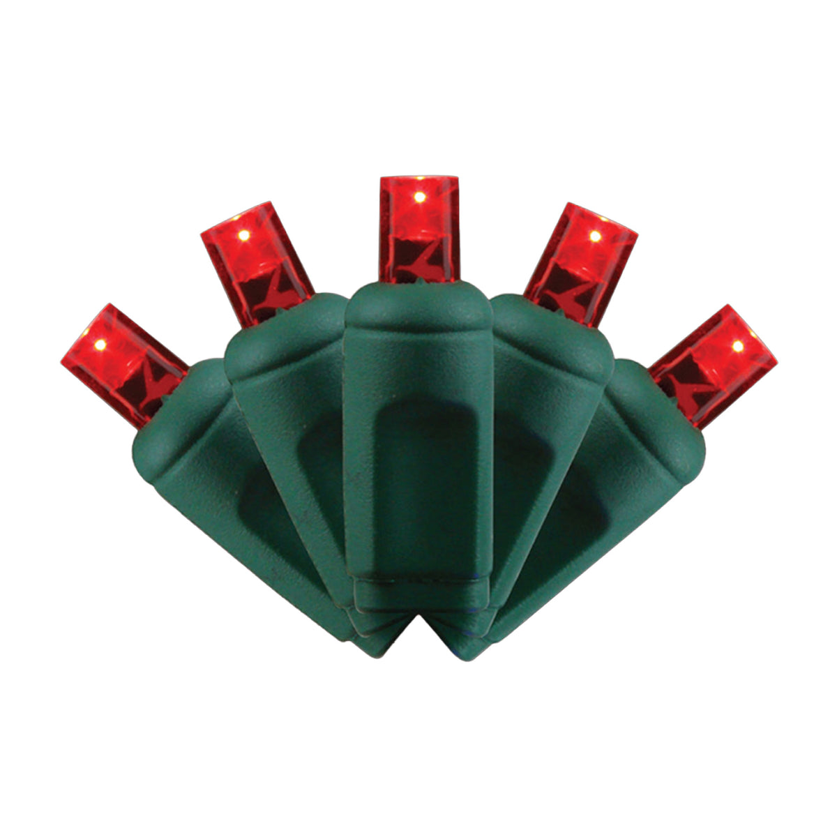 5MM Concave 50L Lights - 4" Spacing - Green Cord (Retail Box)